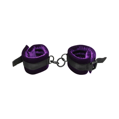 DOC JOHNSON - MERCI VELVET ANKLE CUFFS VIOLET/BLACK