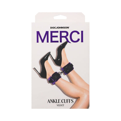 DOC JOHNSON - MERCI VELVET ANKLE CUFFS VIOLET/BLACK