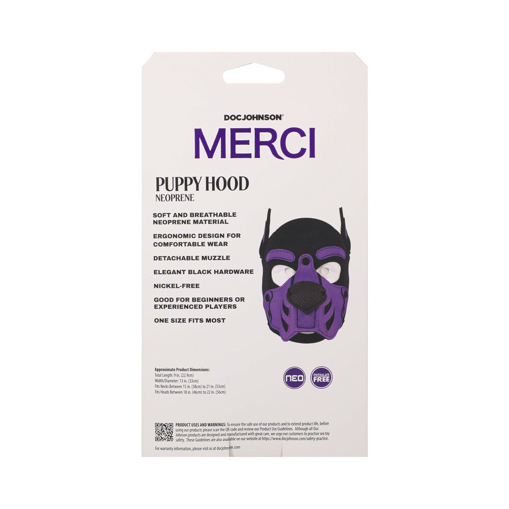 DOC JOHNSON - MERCI PUPPY HOOD NEOPRENE VIOLET/BLACK