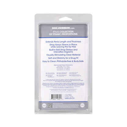 DOC JOHNSON - TITANMEN COCK SLEEVE WITH BALL STRAP 4.5 IN. CLEAR