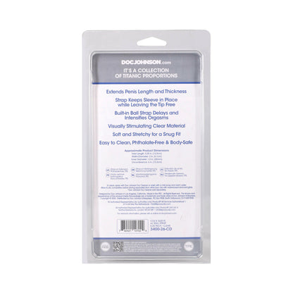 DOC JOHNSON - TITANMEN COCK SLEEVE WITH BALL STRAP 5 IN. CLEAR