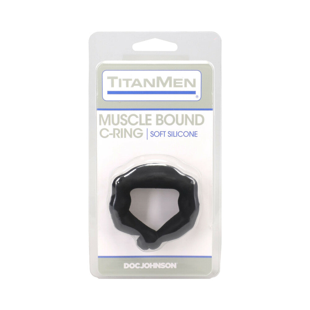 DOC JOHNSON - TITANMEN MUSCLE BOUND COCK RING 32MM BLACK