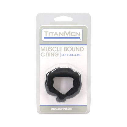 DOC JOHNSON - TITANMEN MUSCLE BOUND COCK RING 32MM BLACK