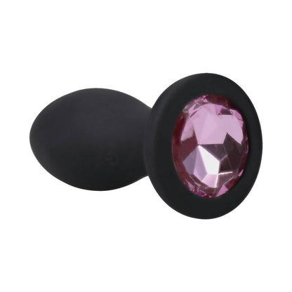 DOC JOHNSON - BOOTY BLING JEWELED WEARABLE VIBRATING SILICONE PLUG 3 IN. PINK