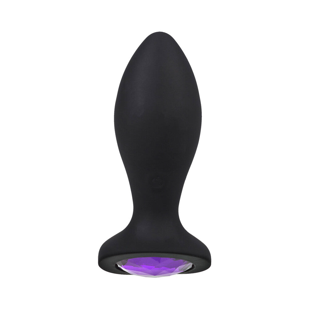 DOC JOHNSON - BOOTY BLING JEWELED WEARABLE VIBRATING SILICONE PLUG 3 IN. PURPLE