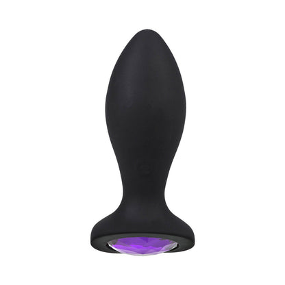 DOC JOHNSON - BOOTY BLING JEWELED WEARABLE VIBRATING SILICONE PLUG 3 IN. PURPLE
