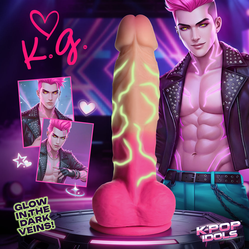 XR BRANDS - K-POP IDOLS K.G. SILICONE DILDO WITH BALLS