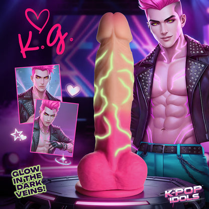 XR BRANDS - K-POP IDOLS K.G. SILICONE DILDO WITH BALLS