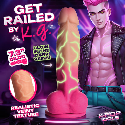 XR BRANDS - K-POP IDOLS K.G. SILICONE DILDO WITH BALLS