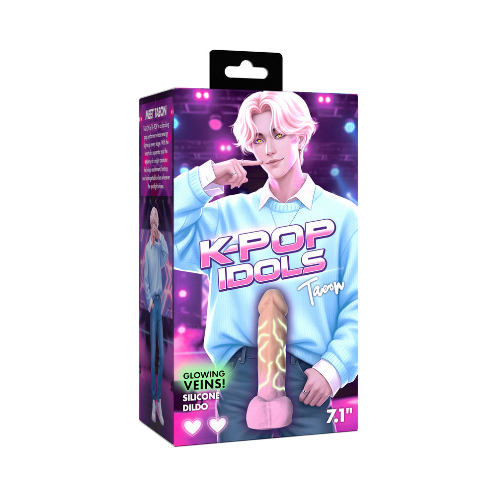 XR BRANDS - K-POP IDOLS TAEON SILICONE DILDO WITH BALLS
