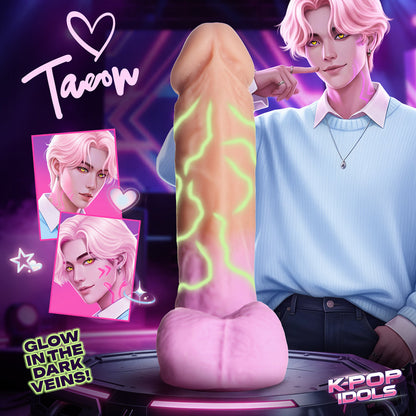 XR BRANDS - K-POP IDOLS TAEON SILICONE DILDO WITH BALLS