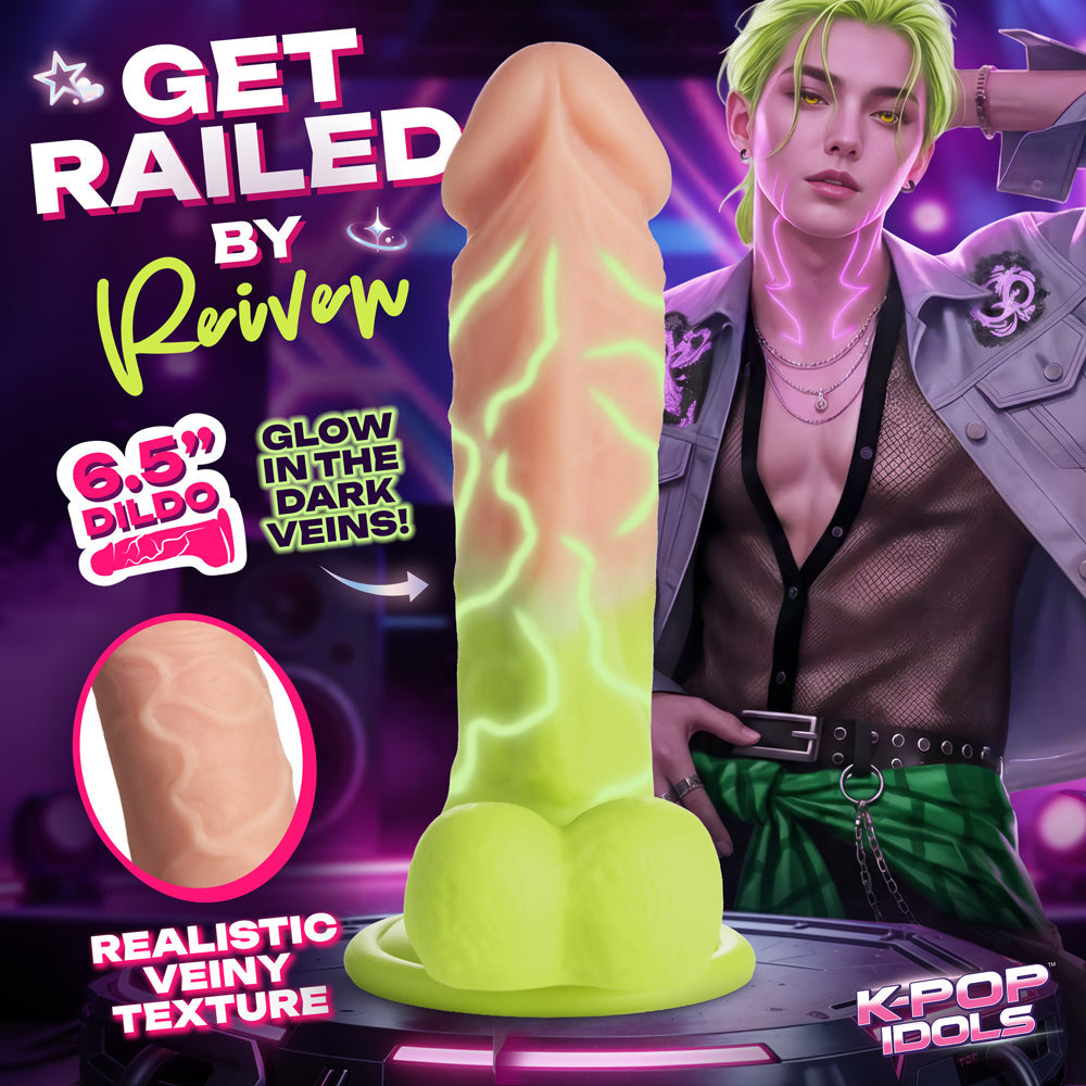 XR BRANDS - K-POP IDOLS REIVEN SILICONE DILDO WITH BALLS