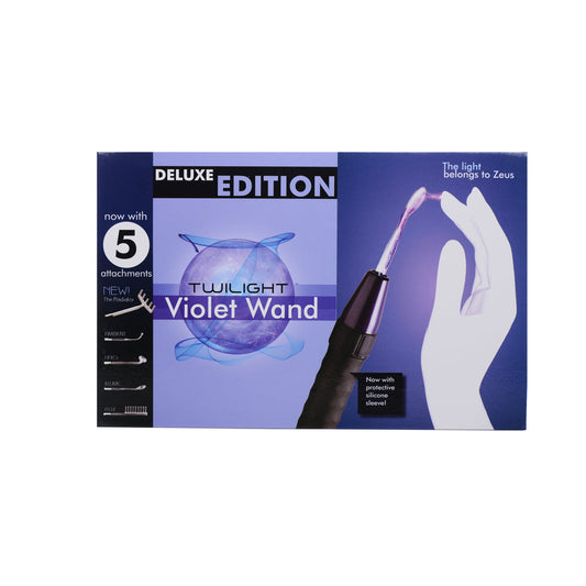 XR BRANDS - ZEUS ELECTROSEX DELUXE EDITION TWILIGHT VIOLET WAND WITH 5 ATTACHMENTS