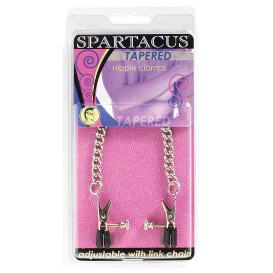 SPARTACUS ADJUSTABLE TAPERED NIPPLE CLAMPS WITH CURBED CHAIN
