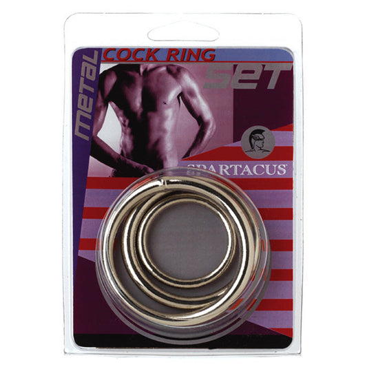 SPARTACUS METAL COCK RING SET ( 3 RINGS)