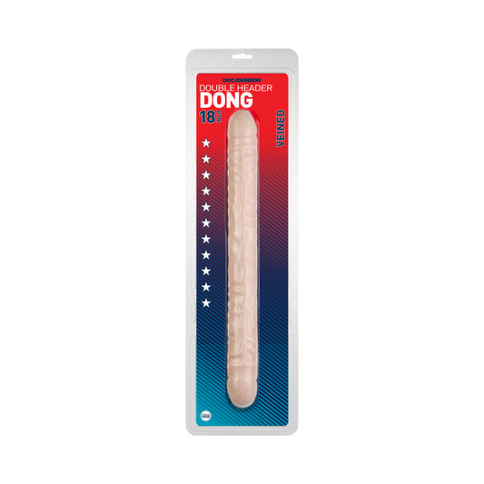 DOC JOHNSON - VEINED DOUBLE HEADER DONG (FLESH)