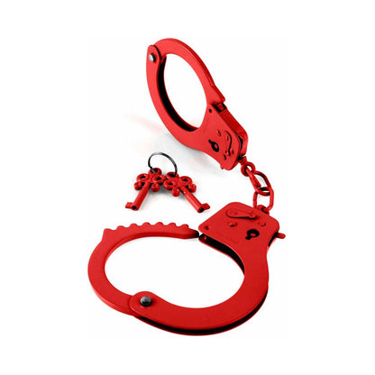 FETISH FANTASY SERIES METAL DESIGNER HANDCUFFS RED