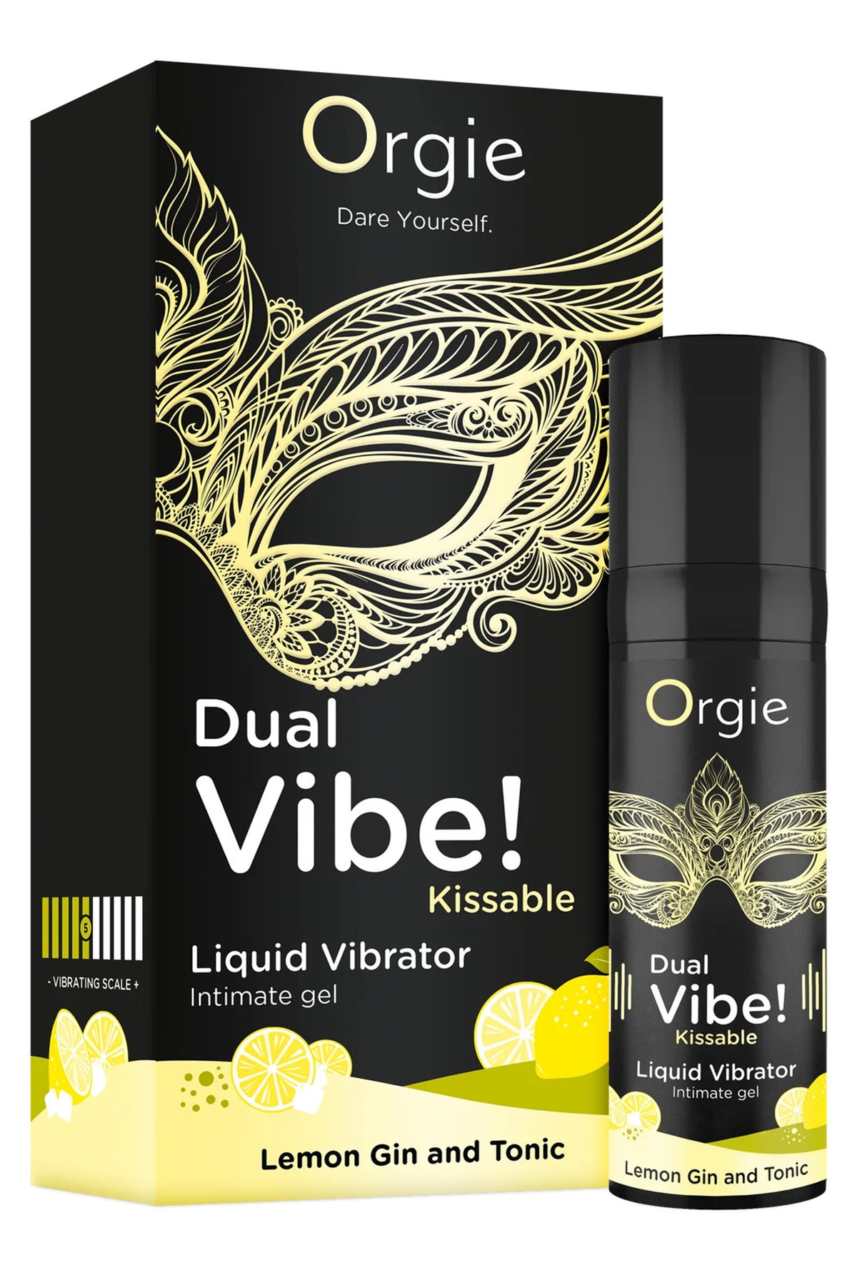 ORGIE - DUAL VIBE ! VIBRATEUR LIQUIDE BÉCHABLE GOÛT GIN TONIC CITRON