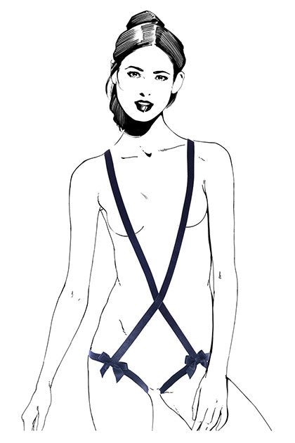 HAPPY LOLA - BLUE VELVET BODY STRAPS