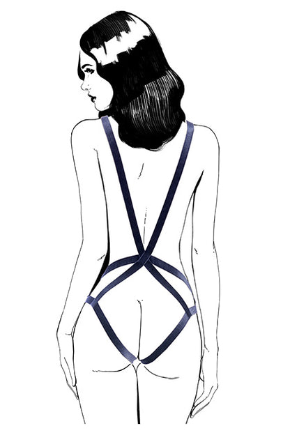 HAPPY LOLA - BLUE VELVET BODY STRAPS
