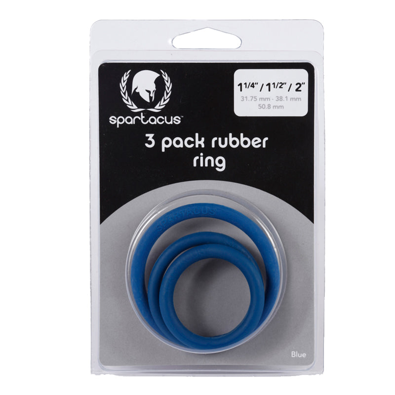 SPARTACUS - COCK RING SET (3 RUBBERRINGS/BLUE)