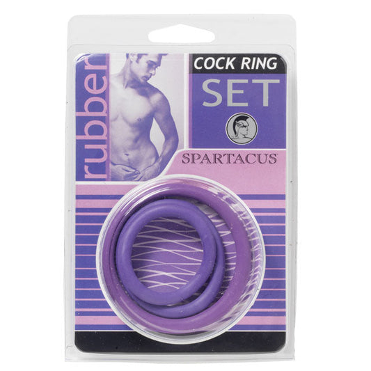 SPARTACUS COCK RING SET (3 RINGS/PURPLE)