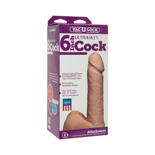 DOC JOHNSON - VAC-U-LOCK - 6 INCH UR3 COCK WHITE