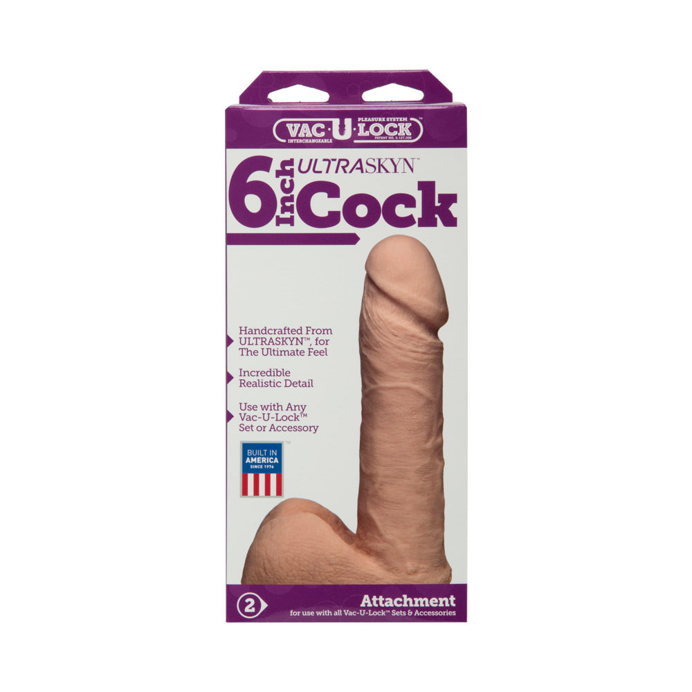 DOC JOHNSON - VAC-U-LOCK - 6 INCH UR3 COCK WHITE