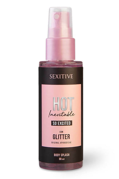 SEXITIVE - BODY SPLASH HOT INEVITABLE SO EXCITED CON GLITTER - 60ML