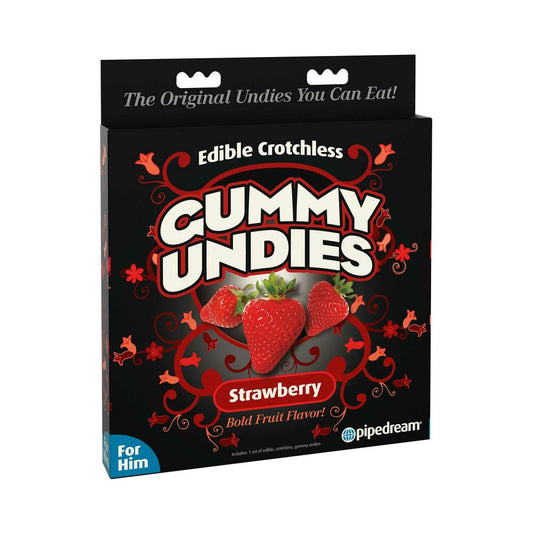 PIPEDREAM EDIBLE CROTCHLESS GUMMY UNDIES FOR HIM STRAWBERRY FLAVOR