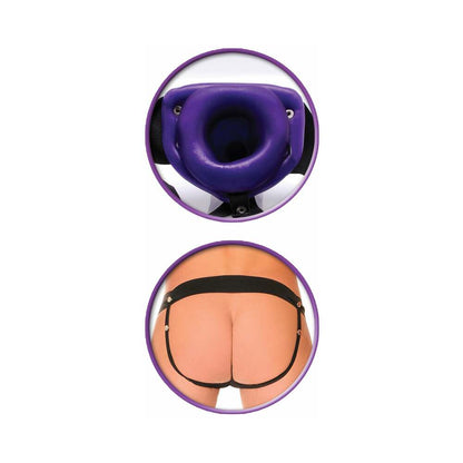 FETISH FANTASY SERIES FOR HIM OR HER 6 IN. HOLLOW STRAP-ON PURPLE/BLACK