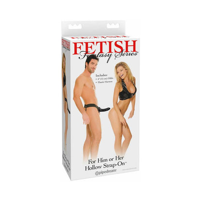 FETISH FANTASY SERIES FOR HIM OR HER 6 IN. HOLLOW STRAP-ON BLACK
