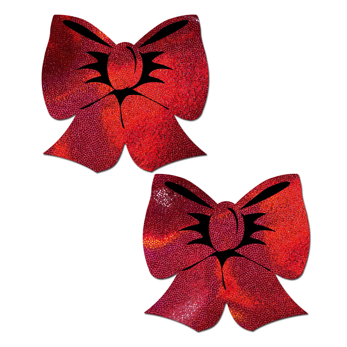 PASTEASE - HOLOGRAPHIC RED BOW PASTIES