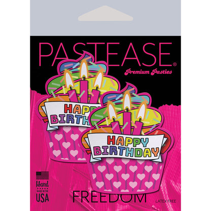 PASTEASE HAPPY BIRTHDAY CUPCAKE PASTIES PINK