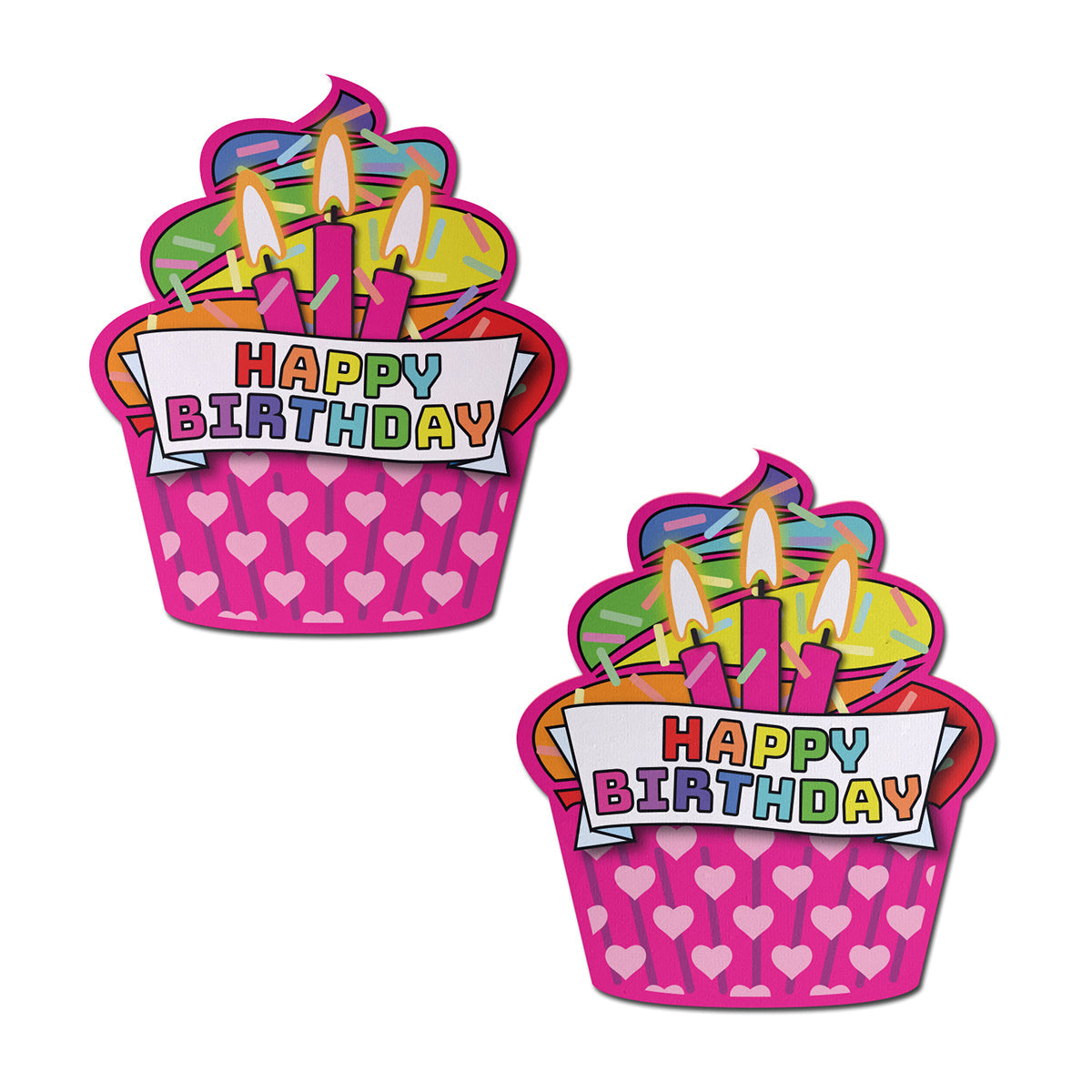 PASTEASE HAPPY BIRTHDAY CUPCAKE PASTIES PINK