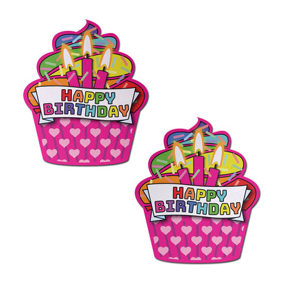 PASTEASE HAPPY BIRTHDAY CUPCAKE PASTIES PINK