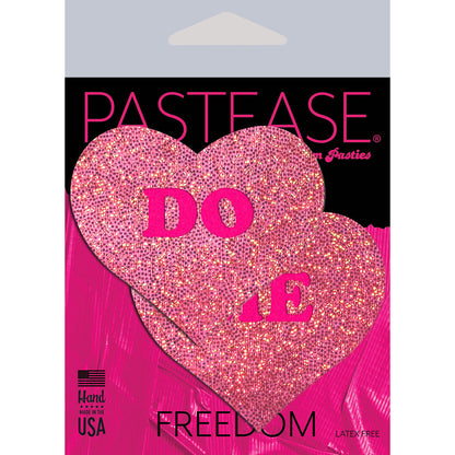PASTEASE GLITTER ''DO ME'' HEART PASTIES PINK