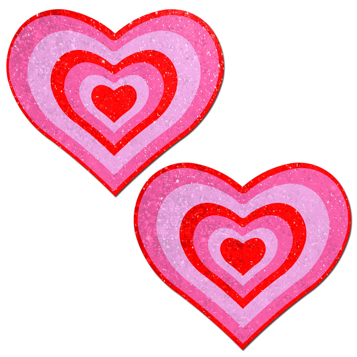 PASTEASE GLITTER PUMPING HEART PASTIES PINK/RED