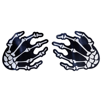 PASTEASE SKELETON HANDS PASTIES BLACK