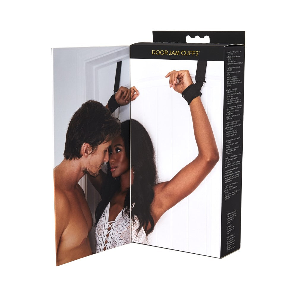 SPORTSHEETS ADJUSTABLE DOOR JAM CUFFS SET BLACK