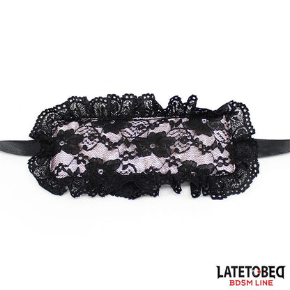 LATETOBED BDSM LINE - 2 PIECE SET LACE LINDFOLD AND HANDCUFFS