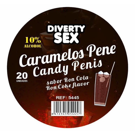 DIVERTY SEX - 20 PENIS-SHAPED CANDIES RON COLA FLAVOR
