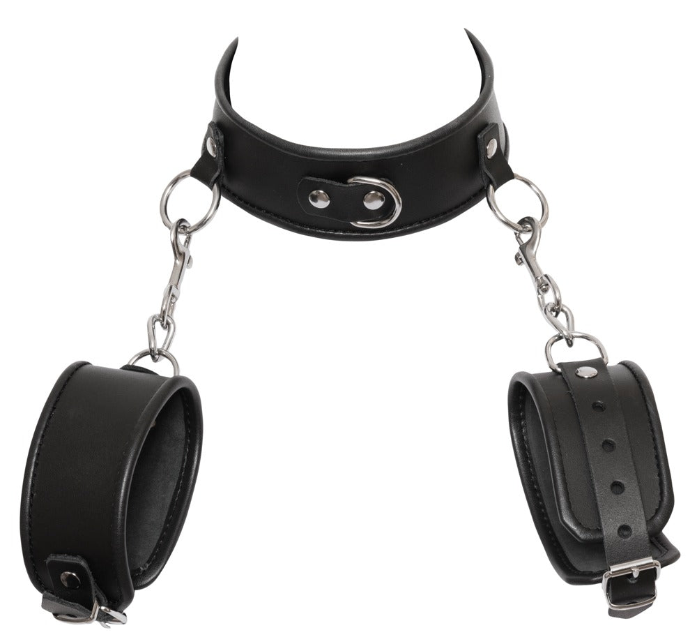 ZADO - LEATHER COLLAR AND HANDCUFFS