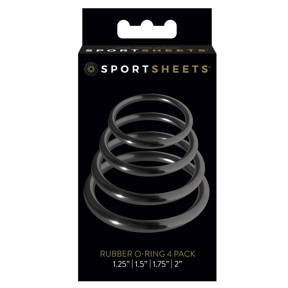 SPORTSHEETS - RUBBER O-RING 4-PACK BLACK