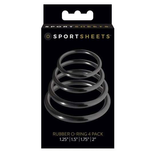 SPORTSHEETS - RUBBER O-RING 4-PACK BLACK