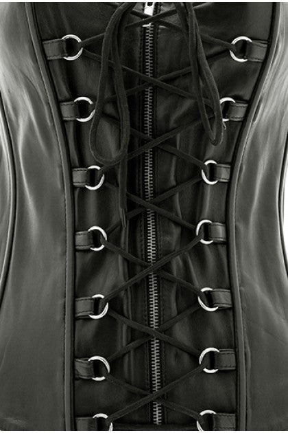 STORMY LEATHER - CORSET NEGRO,CUERO HEBILLAS C/TANGA T M