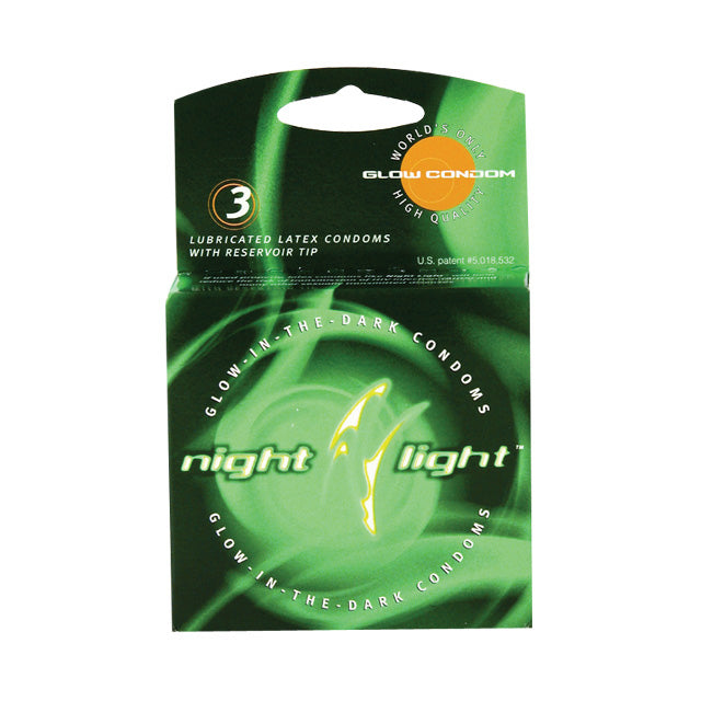 NIGHT LIGHT GLOW-IN-THE-DARK CONDOMS (3 PACK)