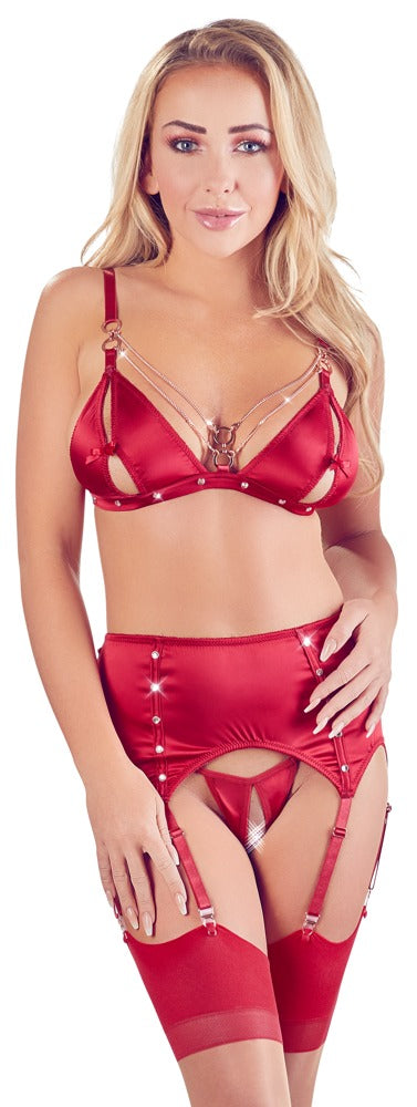 ABIERTA FINA - BRA AND SUSPENDER SET