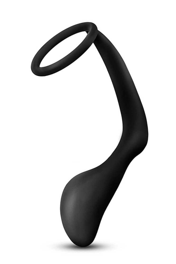 BLUSH - ANAL ADVENTURES COCK RING PLUG BLACK