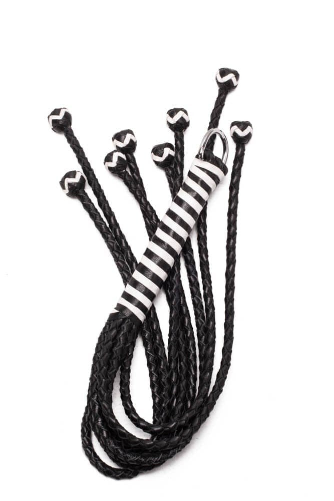 DEVIL STICKS - 8 TAIL POLISH LEATHER FLOGGER 22 INCH